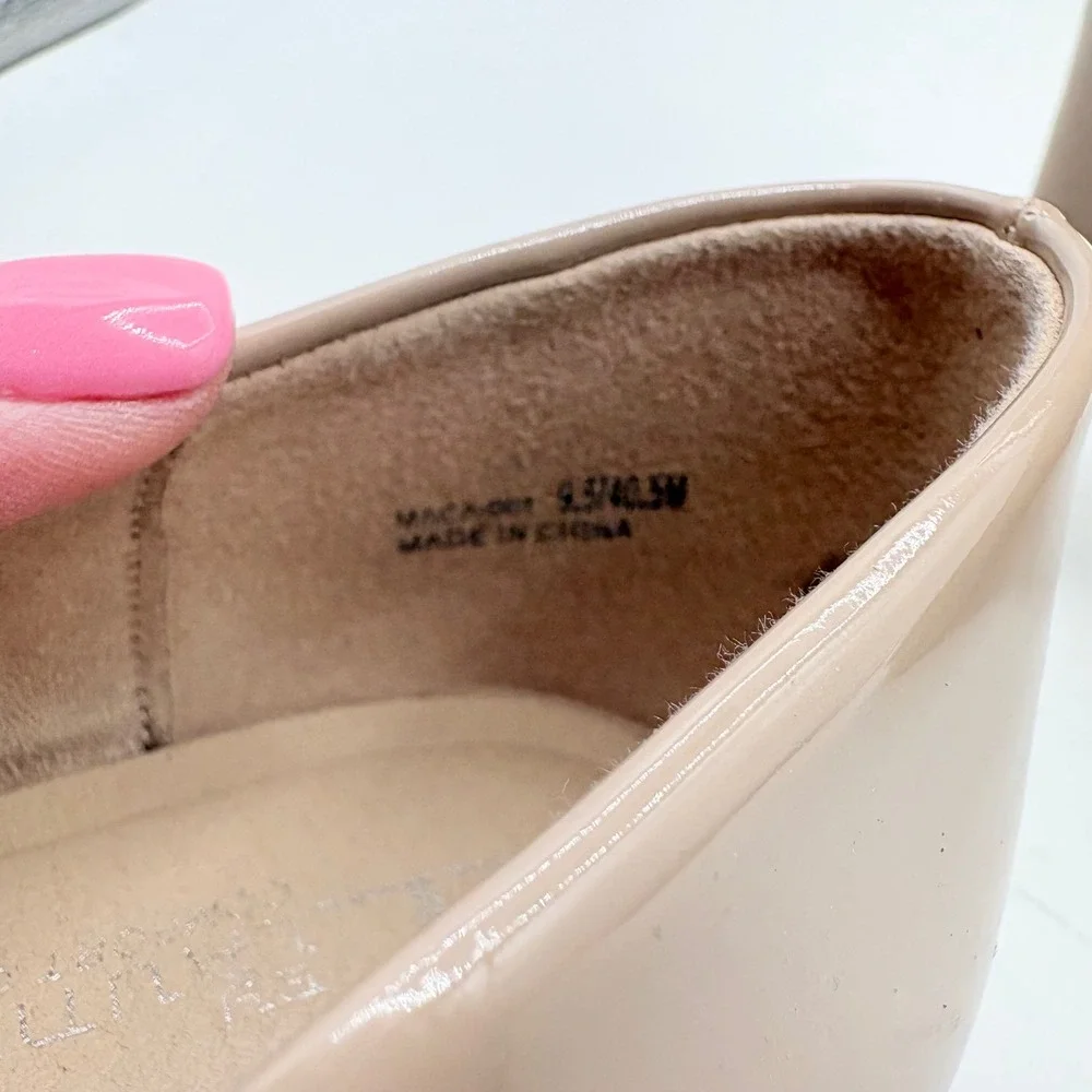 CL by Laundry Maca Nude Patent Peep Toe Platform‎ Pumps Heels Womens 9.5M